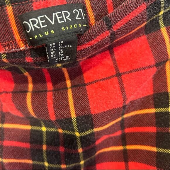 2/$30 Forever 21 Tartan Plaid Red Yellow Check Stretchy MIDI pencil Skirt - Picture 5 of 9